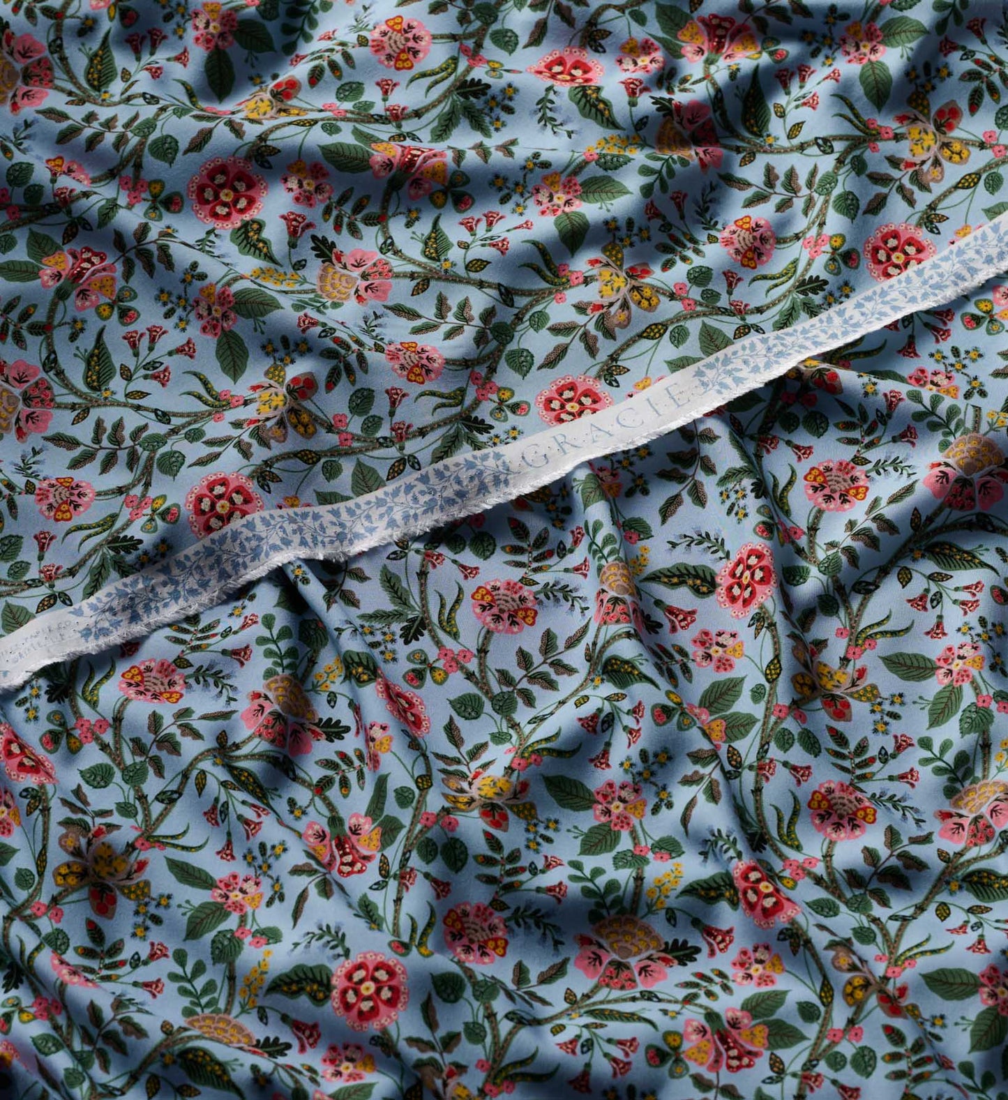 Gracie Rayon Fabric - Slate