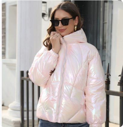 Shiny Hooded Puffer Jacket