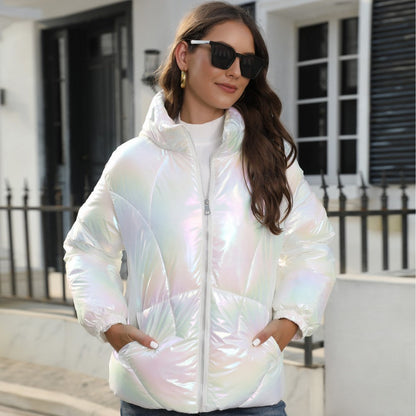 Shiny Hooded Puffer Jacket