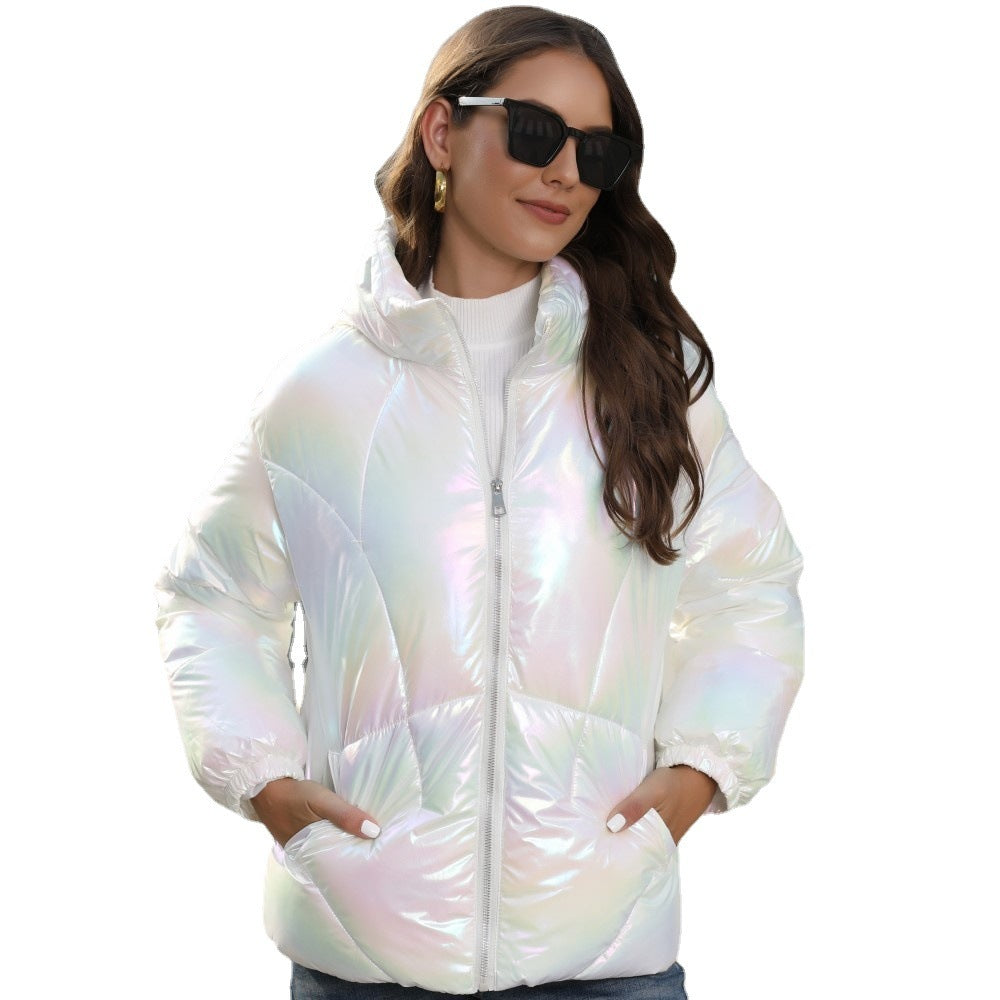 Shiny Hooded Puffer Jacket