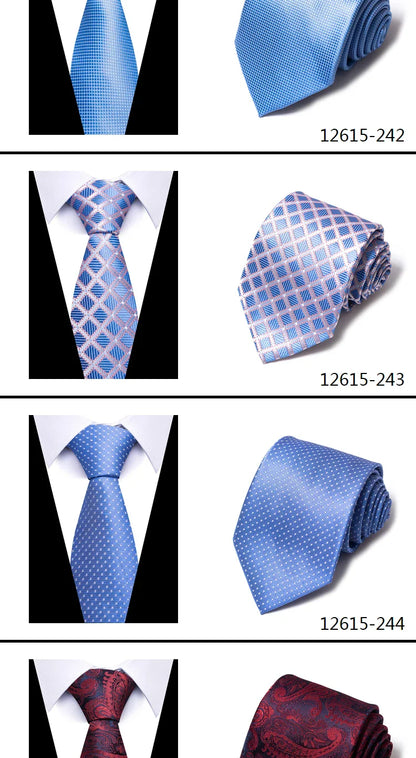 Tie For Men Newest design Luxurious 7.5 cm Necktie Shirt Accessories Striped Dark Red Man's New Year's Day