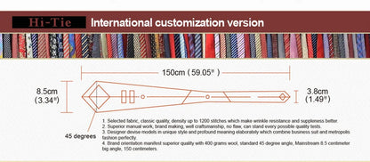 Hi-Tie Blue Business Solid 100% Silk Men's Tie NeckTie 8.5cm Ties for Men Formal Luxury Wedding High Quality Gravata