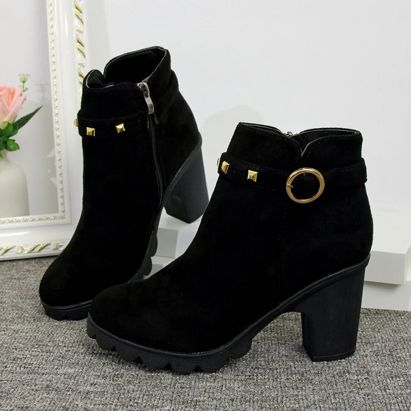 2024 New Spring Winter Women Boots High Quality Lace-up European Ladies Shoes for Women High Heels Women Boots Fast Delivery