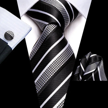 Hi-Tie Blue Business Solid 100% Silk Men's Tie NeckTie 8.5cm Ties for Men Formal Luxury Wedding High Quality Gravata