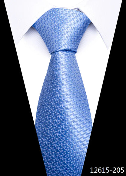 Tie For Men Newest design Luxurious 7.5 cm Necktie Shirt Accessories Striped Dark Red Man's New Year's Day
