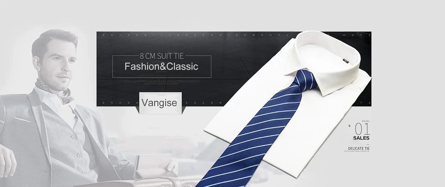 Hot Sale Brand New Style Tie Blue Golden Stripe Suit Accessories Necktie Men Gravata Fit Wedding Holiday Present