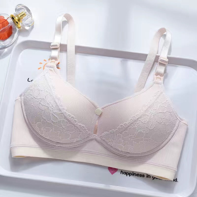 Nursing Bra Front Button Push Up Anti Sagging