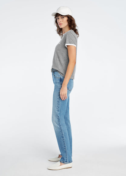 THE COLLEGIATE CHEST LOGO RINGER TEE