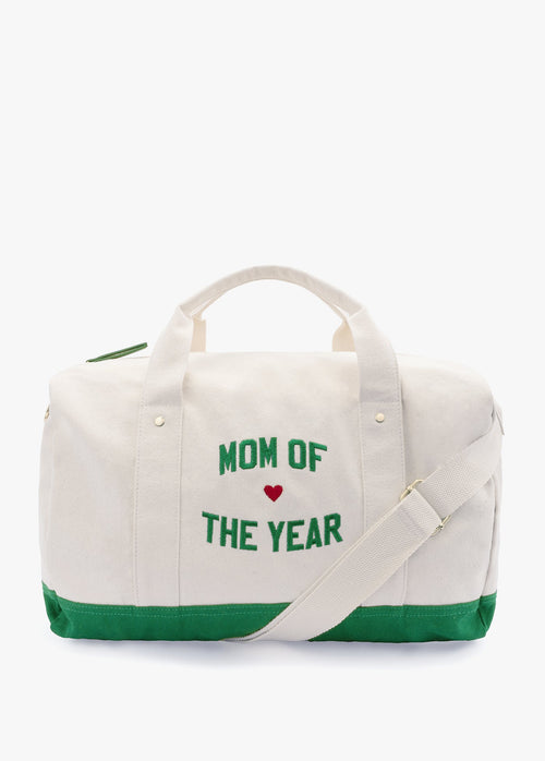 MOM OF THE YEAR CANVAS DUFFLE BAG