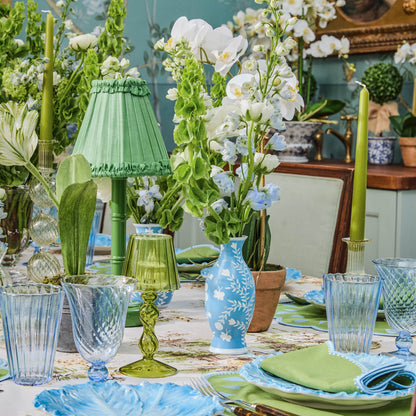 Green Frilled Silk Lampshade (18cm)