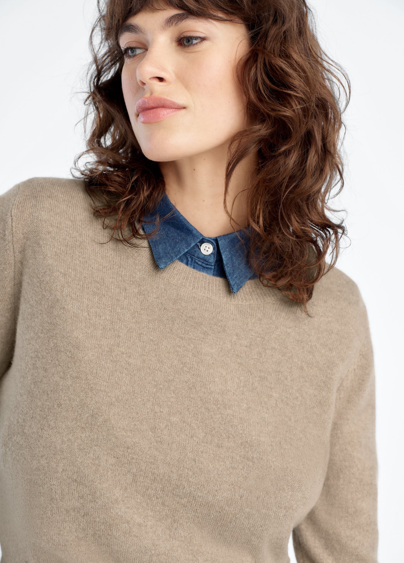 THE CHAMBRAY TUCK IN COLLAR