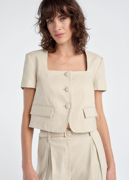THE MAYFAIR LINEN TOP