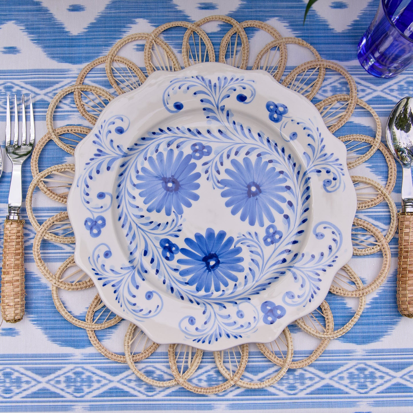 Blue Flowers Starter Plates (Set of 4)