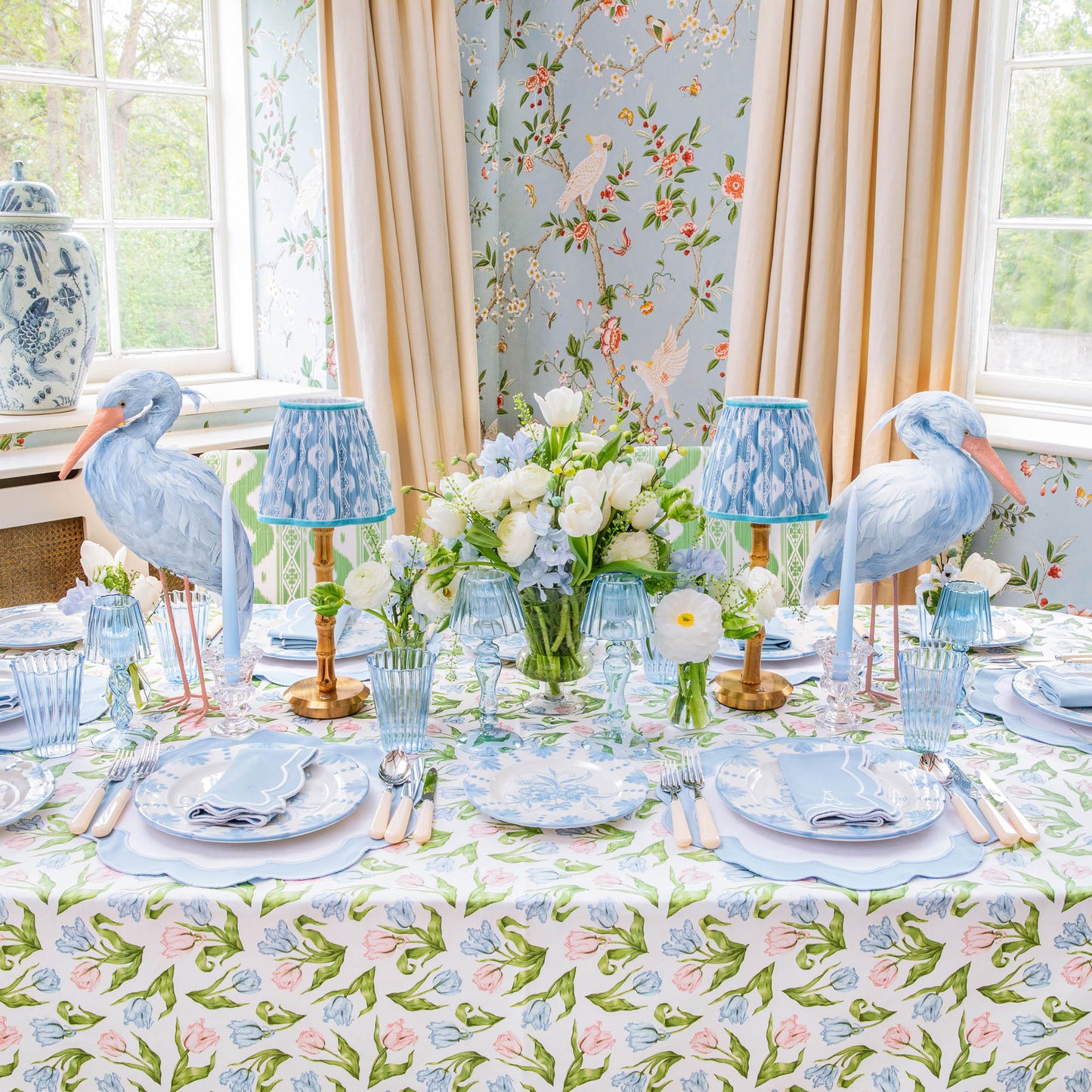 Blue Serena Appliqué Napkins (Set of 4)